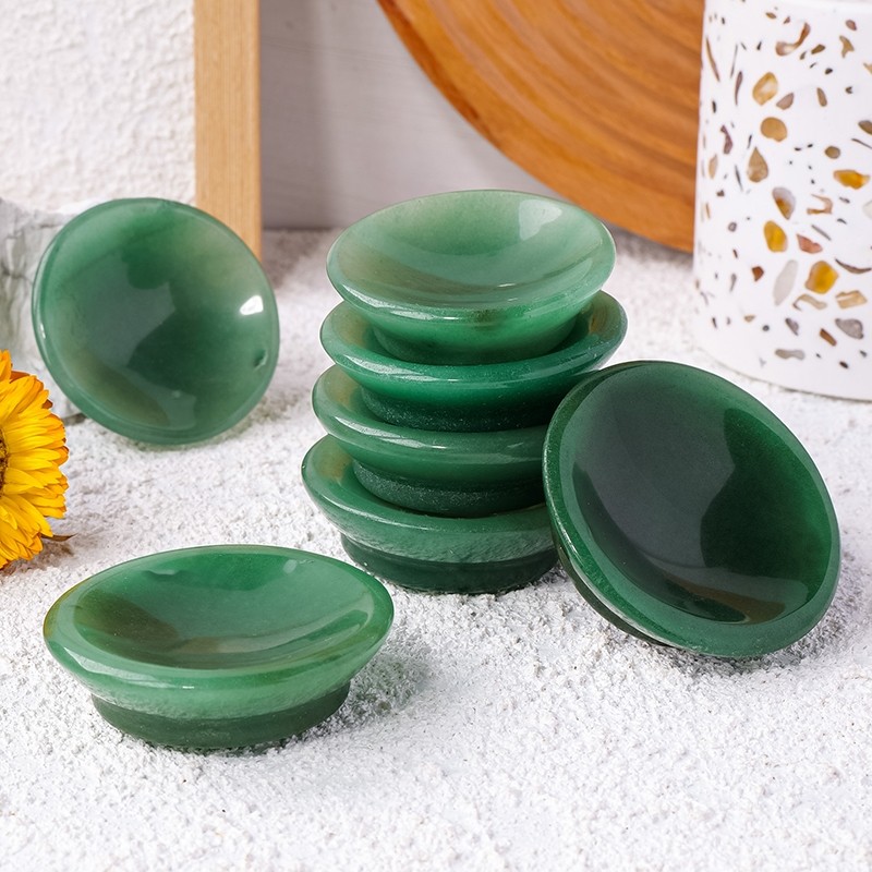 天然水晶东陵玉小碗矿石打磨消磁碗烟灰缸家居桌面装饰工艺品摆件