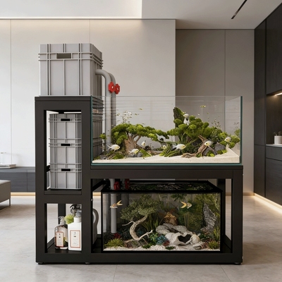 鱼缸架客厅家用组合鱼缸底座办公室鱼缸架子双层落地式水族箱架子