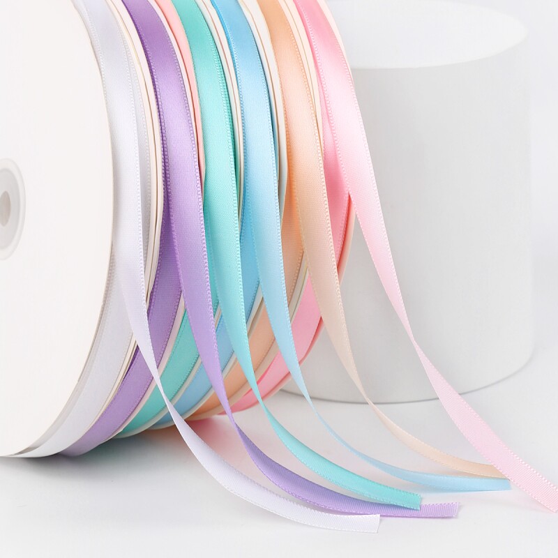 1cm纯色蛋糕礼物丝带礼品蝴蝶结绑带发饰鲜花包装缎带花束diy材料
