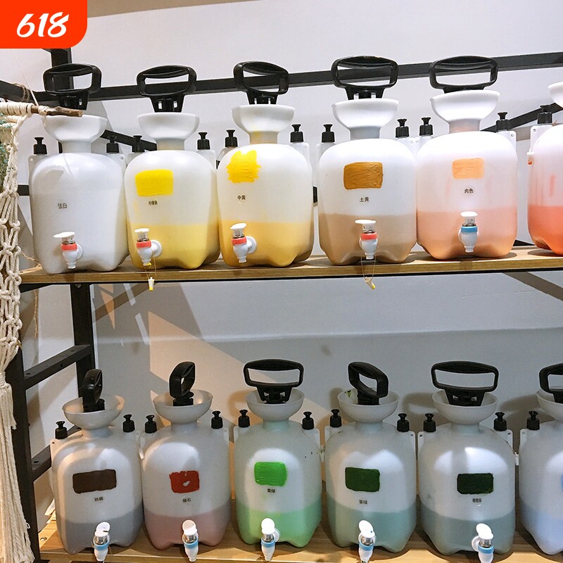 加厚自助画室丙烯颜料分装桶 按压式DIY涂鸦颜料桶