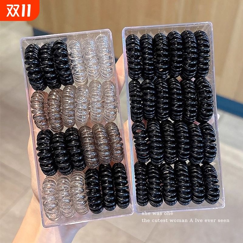 2025年新款发绳女扎头简约气质头绳无痕电话线发圈高弹力皮筋头饰