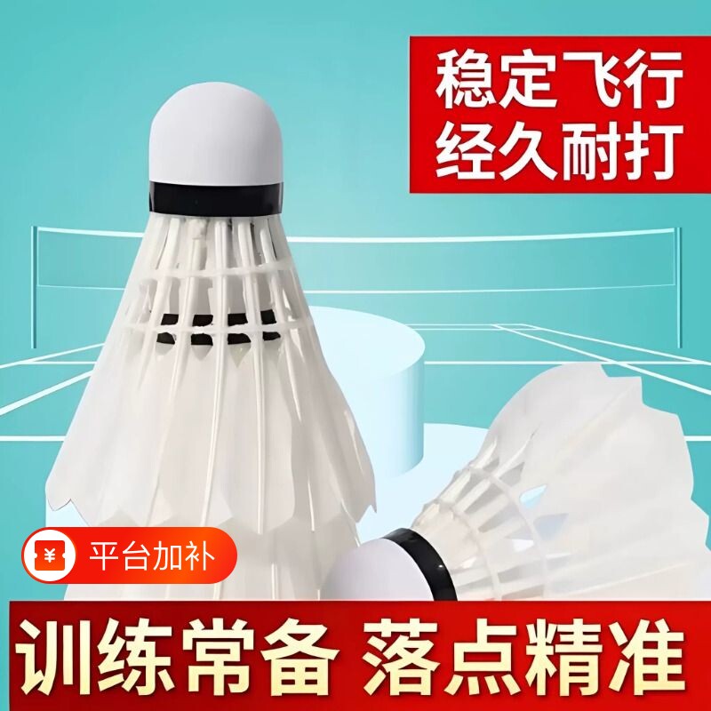夜光羽毛球耐用鹅毛不易室内室外比赛防风训练用球耐打发光复合