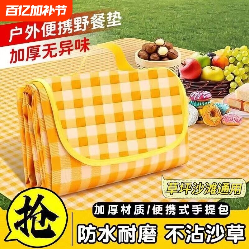户外野餐垫防水防潮垫野炊垫野营沙滩帐篷地垫春游垫子便携手提I