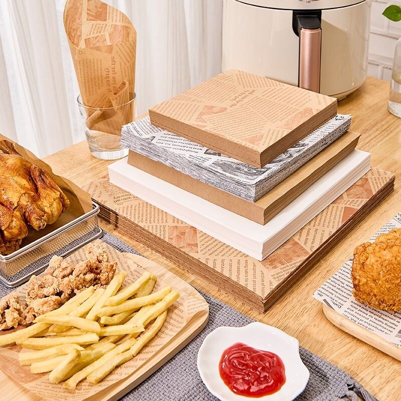 防油纸隔油纸吸油纸垫纸英文报纸款厨房油炸汉堡面包食品级硅油纸图片