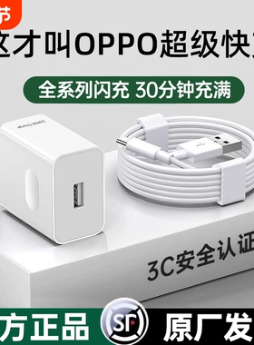 120w闪充头原装充电器超级闪充适用于OPPO真我R17/Reno6/R17/A91手机K7xFindX2X3pro快充80W套装typec充电头