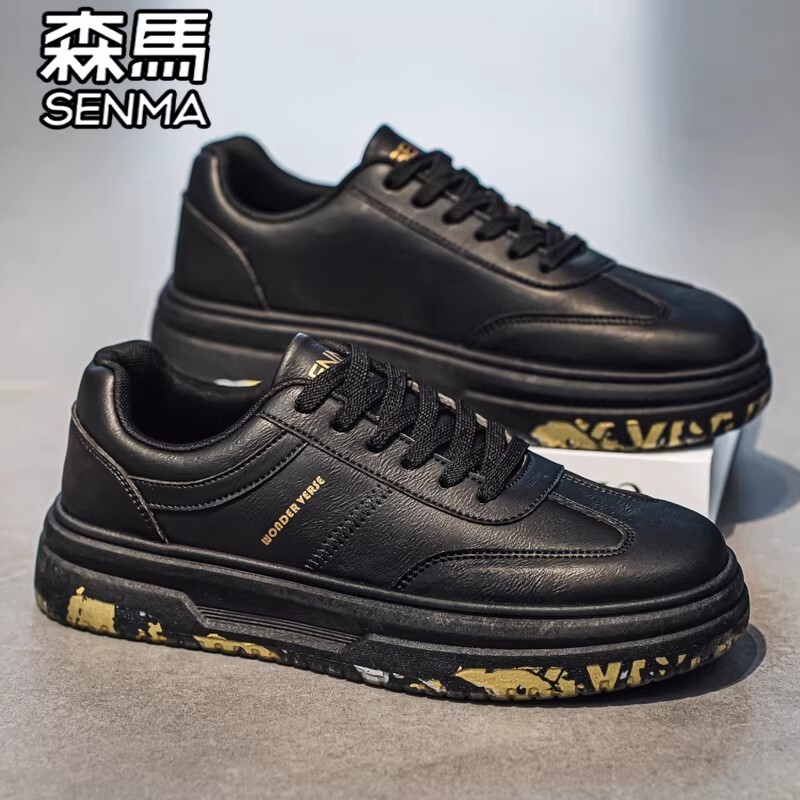 森马男鞋春季透气潮流百搭男士板鞋运动休闲增高轻便百搭小白潮鞋