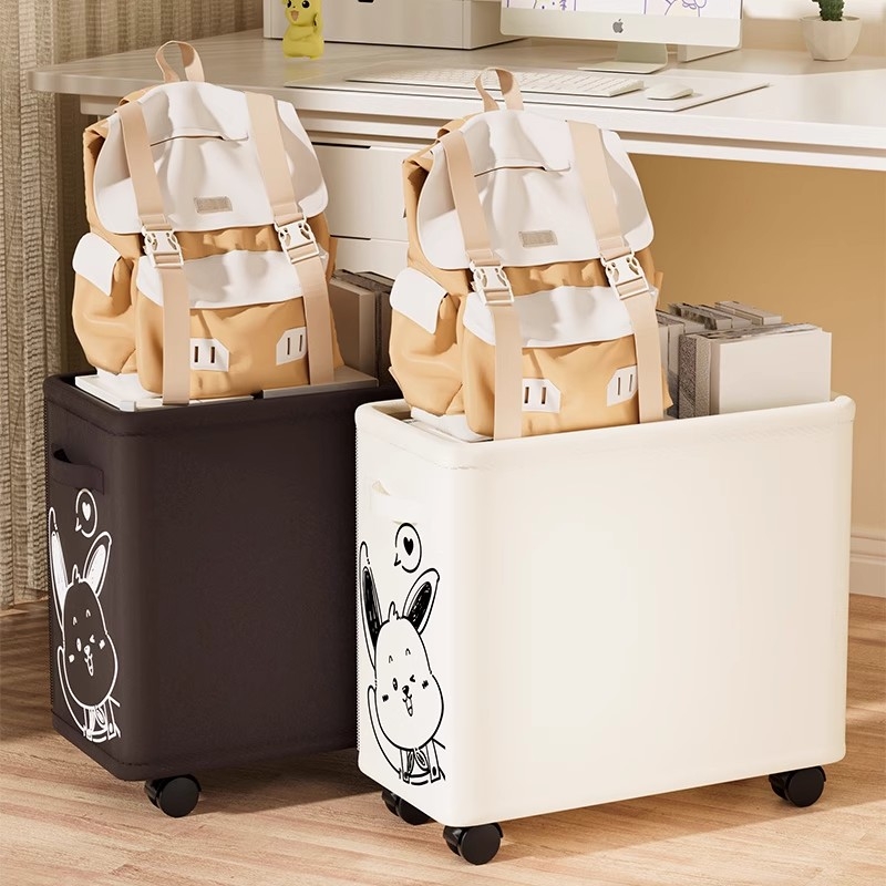 书包置物架家用可移动小推车书本收纳架神器宿舍放背包桌下滑轮柜