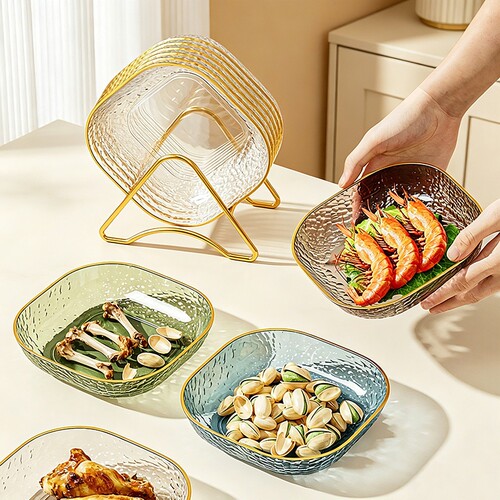 吐骨碟食品级家用餐桌吐骨头盘碟桌面垃圾渣盘备菜餐盘零食水果盘