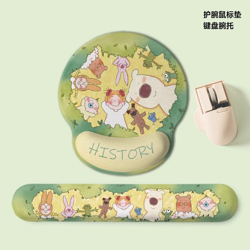 可爱小女孩护腕鼠标垫女生防腱消炎鼠标垫办公室桌面电脑键盘手托