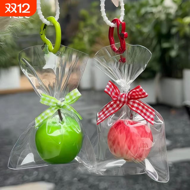 甜美风蝴蝶结苹果吊坠挂件精致可爱高颜值圣诞节包挂饰DIY饰品