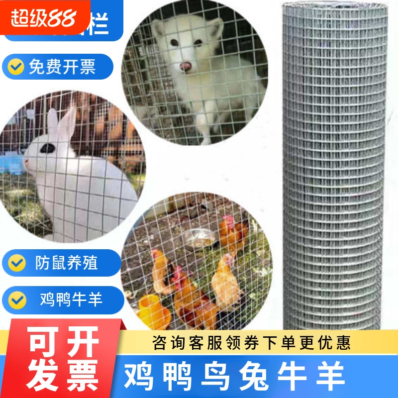 栅栏镀锌铁丝钢丝网防锈防鼠圈地防护热镀锌围栏养殖鸡鸭防蛇小孔