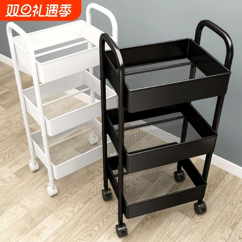 小推车置物架厨房落地卧室多层婴儿零食移动浴室卫生间收纳储物架