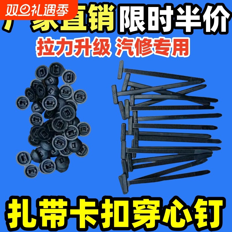 扎带卡扣固定穿心钉扎带式挡泥板叶子板内衬后备箱束线带抗老化