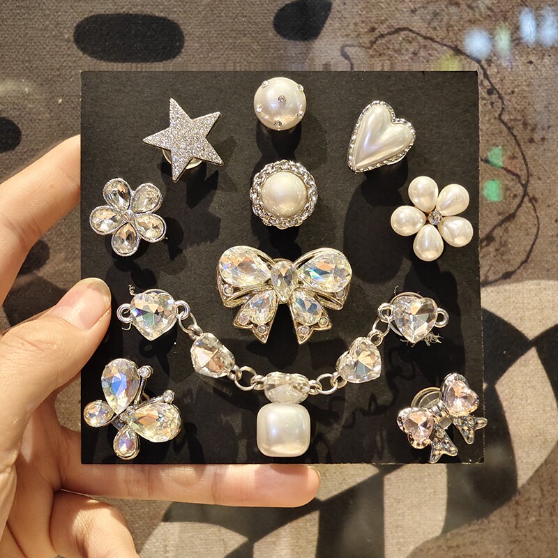 洞洞鞋配饰适配卡骆驰crocs鞋花高级鞋子装饰配件diy钻饰品卡