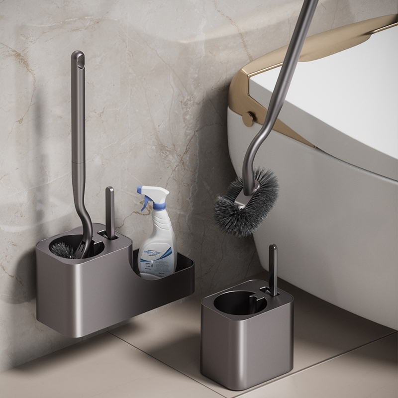 马桶刷无死角家用2025新款高级感带底座置物架壁挂一套洗厕所神器