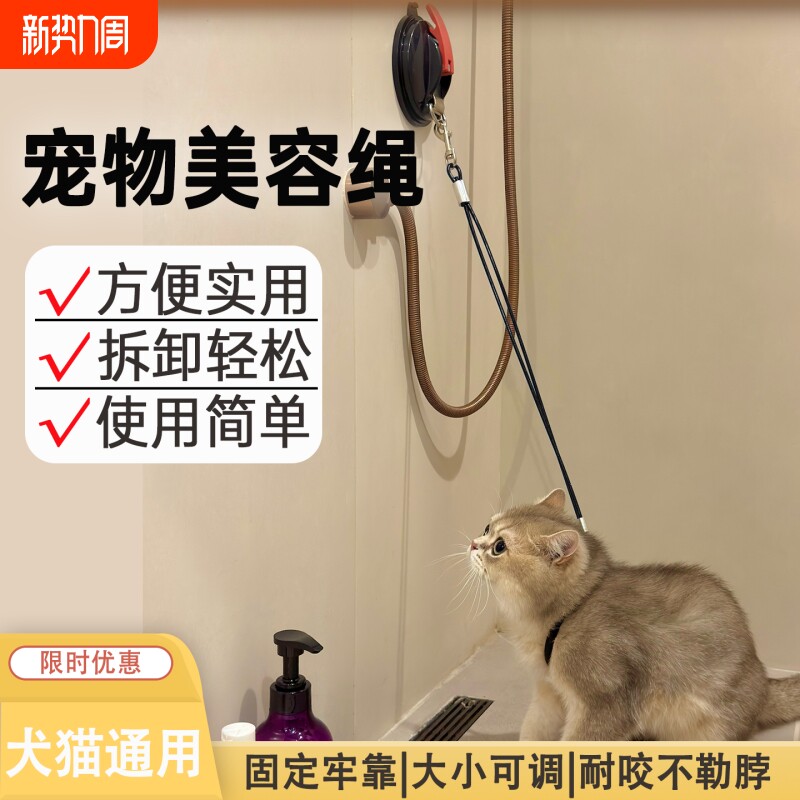 猫咪洗澡固定器宠物洗澡固定绳洗猫绳吸盘吊绳美容台防跑美容神器