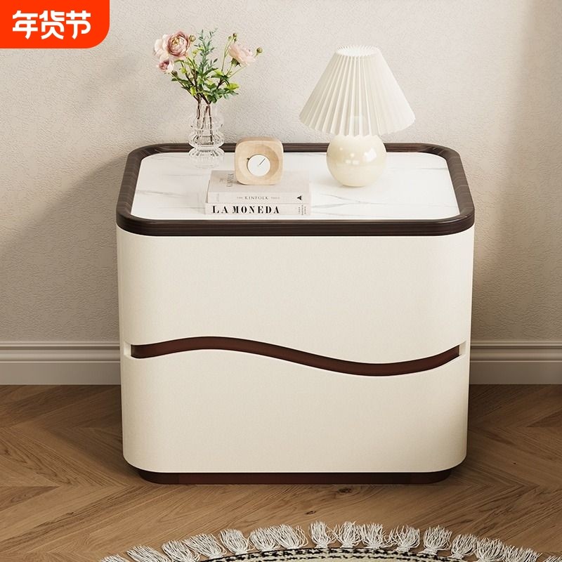 2025新款全实木床头柜家用卧室床边柜现代简约储物柜两抽柜免安装,住宅家具,床头柜,淘宝优惠券,粉丝福利购,淘宝优惠卷