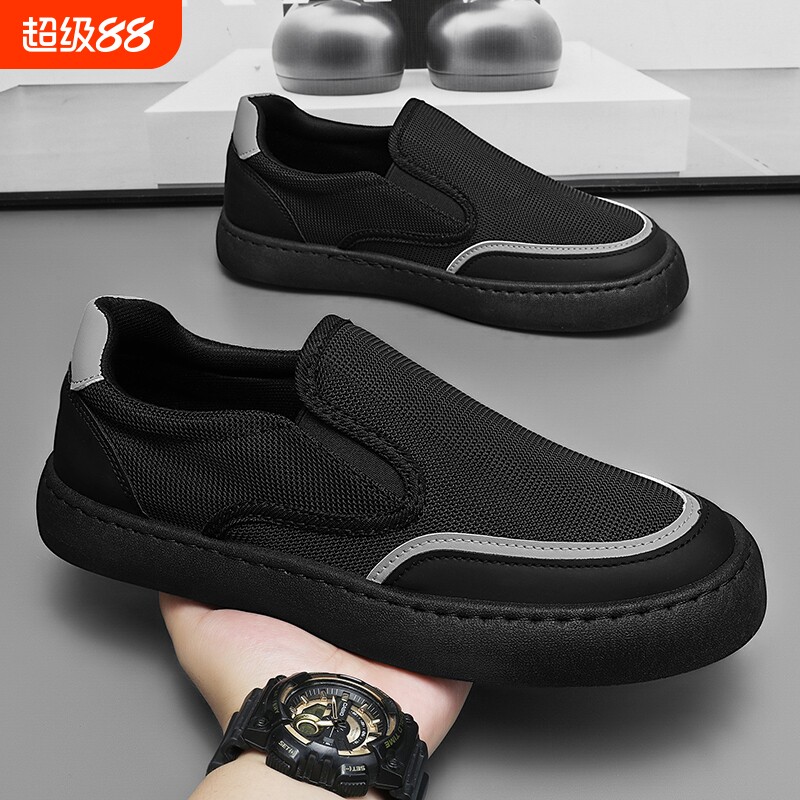 老北京布鞋男夏季透气驾车鞋轻便懒人一脚蹬男鞋超轻帆布板鞋休闲