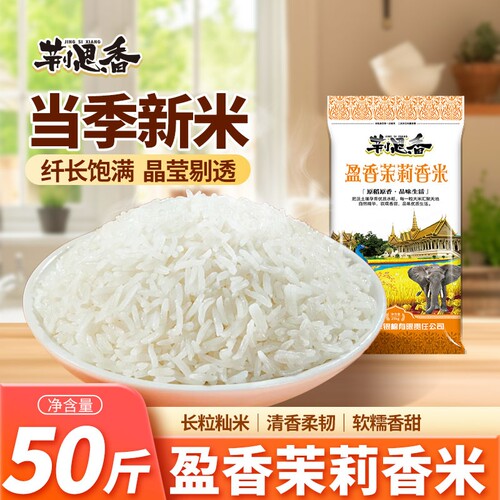 荆思香茉莉香米25kg大米50斤南方当季新米丝苗米长粒香猫牙米籼米