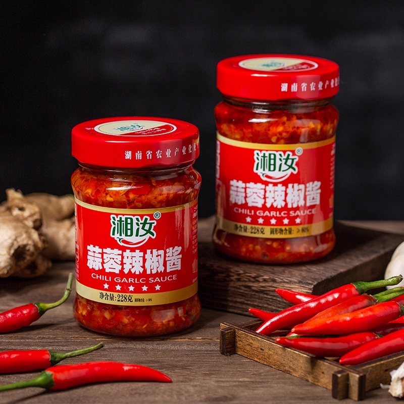 湘汝拌饭拌面朝天椒湖南蒜蓉辣椒酱下饭菜瓶装剁椒鱼头专用酱特辣