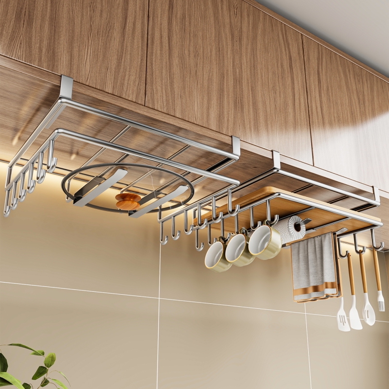 不锈钢橱柜下挂置物架锅盖案板