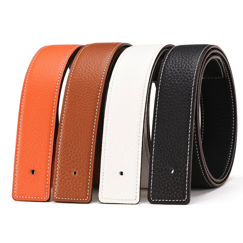 男仕H双面皮带男黑色头层牛皮3.83.2真皮无头腰带裤带条平滑扣