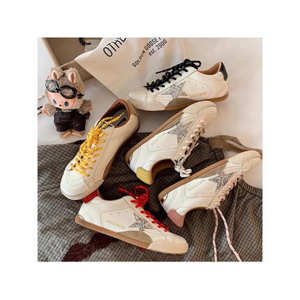 做旧studiolee春夏减龄星星葡萄妈休闲风百搭小脏鞋板鞋女新款