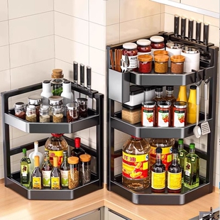 厨房置物架多功能多层收纳架用品调料品架子神器转角台面拐角壁挂