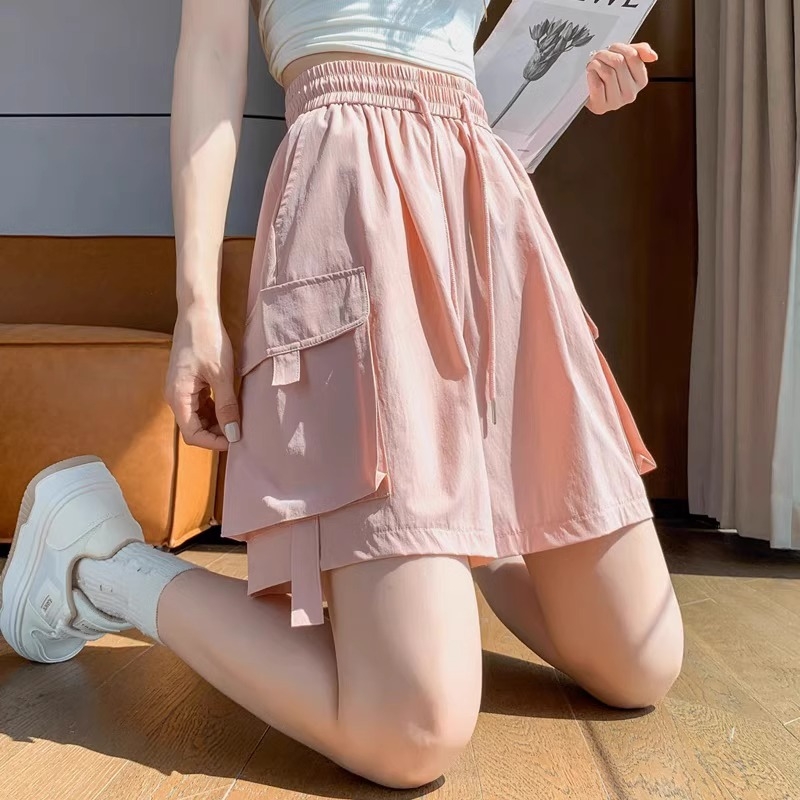 女童短裤夏装洋气2025韩版中大童新款宽松儿童外穿薄款冰丝工装裤