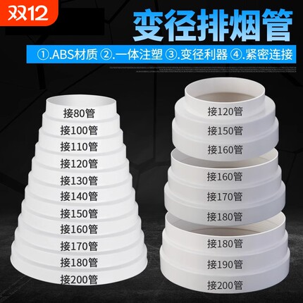 抽油烟机排烟管变径圈排风管大小转换接头厨房烟道管止逆阀变径器