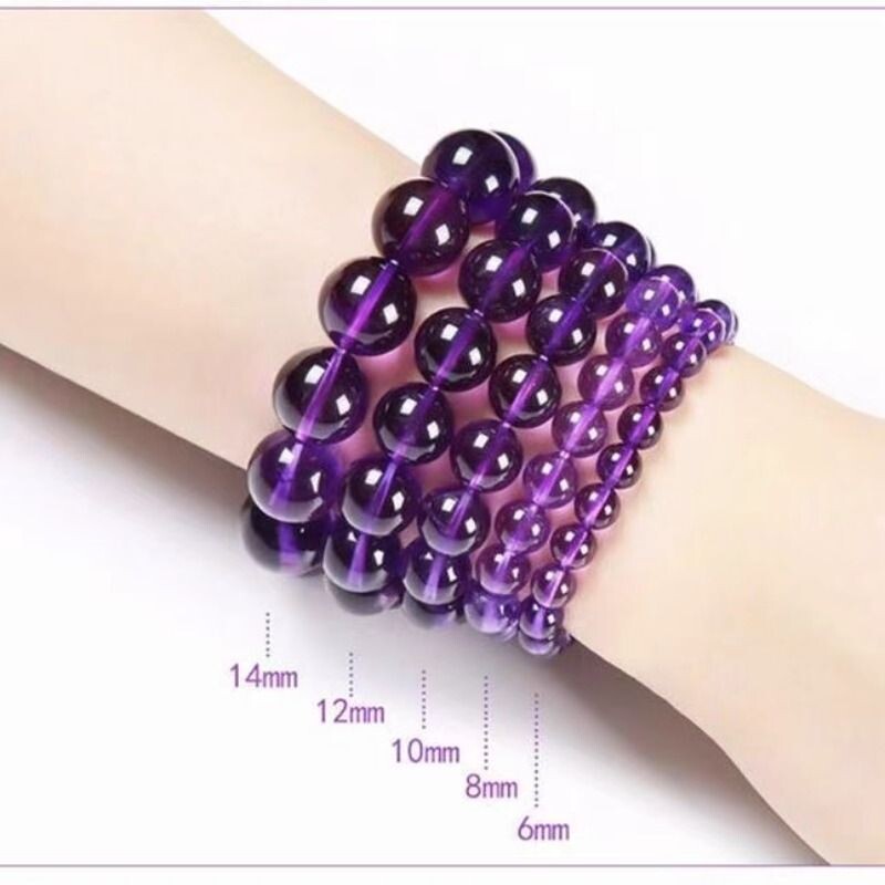 乌拉圭紫色琉璃仿水晶半成品串珠圆珠串珠子轻奢简约时尚手链手串
