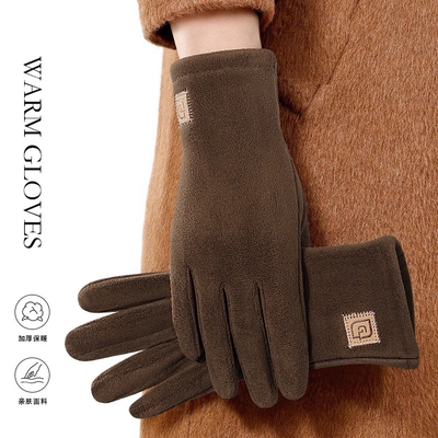 骑行棉手套男冬季加绒加厚触屏骑行电动摩托车保暖女2025新款红色