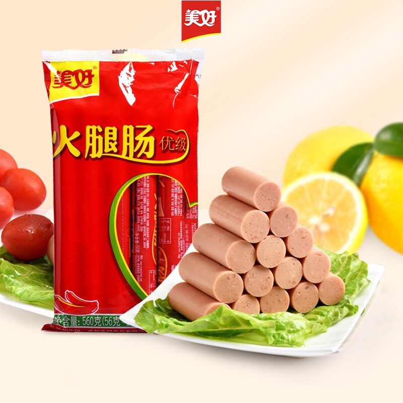 美好火腿肠优级火锅食材泡面烧烤甜玉米四川辣味香肠国货鸡肉淀粉