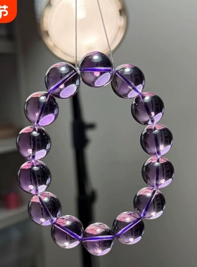 爆款仿乌拉圭紫水晶手链男女同款三圈多圈手串深紫色一物一图