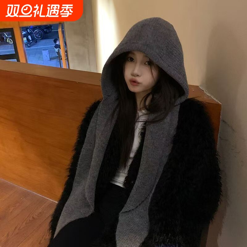 骑行头巾巴拉克法帽小众帽子围巾女围脖一体加厚保暖毛线韩版冬季