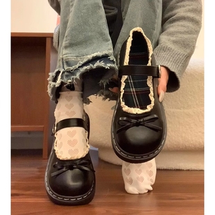 蝴蝶结日系Lolita小皮鞋 女2025夏季 新款 英伦风圆头平底玛丽珍单鞋