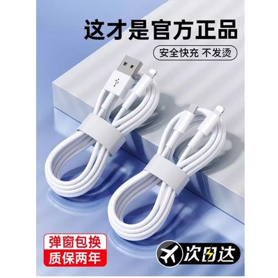 iPhone16数据线15promax正品1413充电线12器PD20w手机11/XR快充8p车载iPad平板6s闪充2米原7plus装