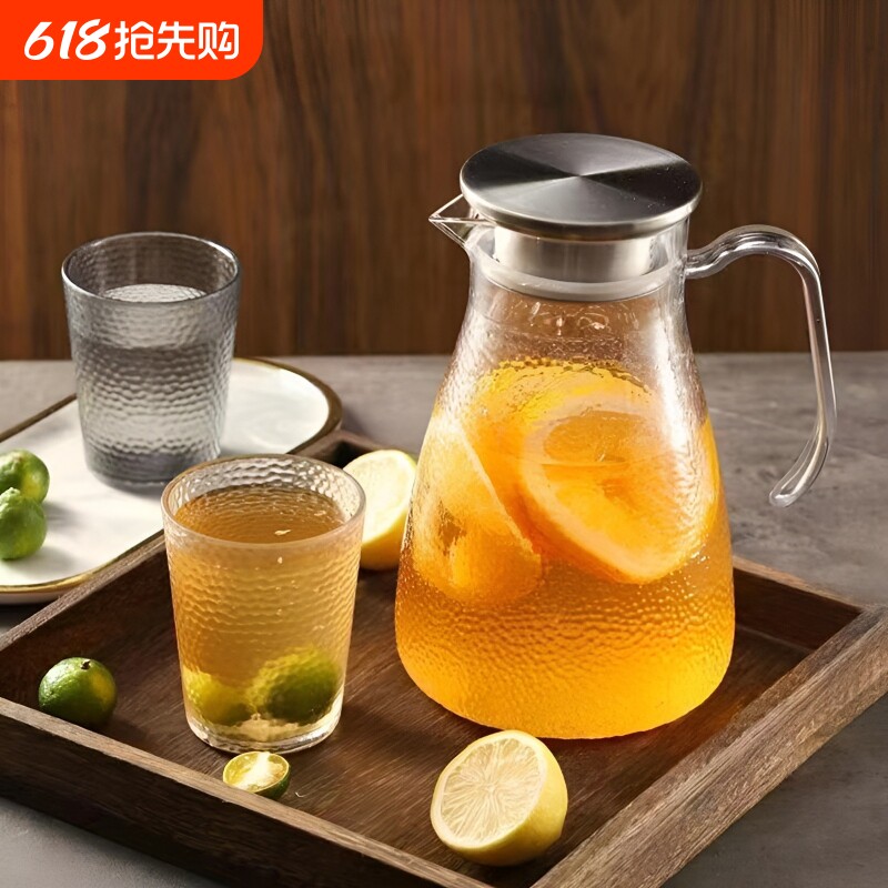 冷水壶PC亚克力壶扎壶塑料耐高温餐厅凉水壶家用大容量果汁壶密封