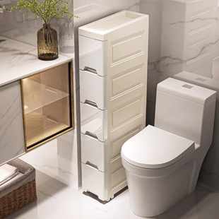 浴室置物架卫生间洗手台缝隙储物柜厕所马桶侧边落地窄缝收纳柜子