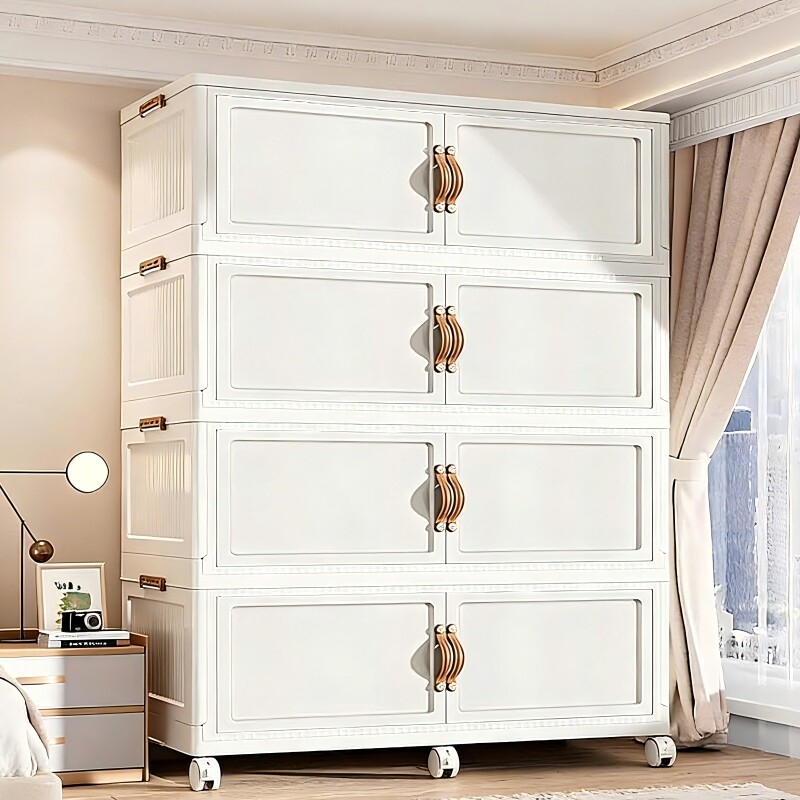 免安装收纳柜可折叠储物柜家用多层塑料置物柜衣物收纳箱移动超大