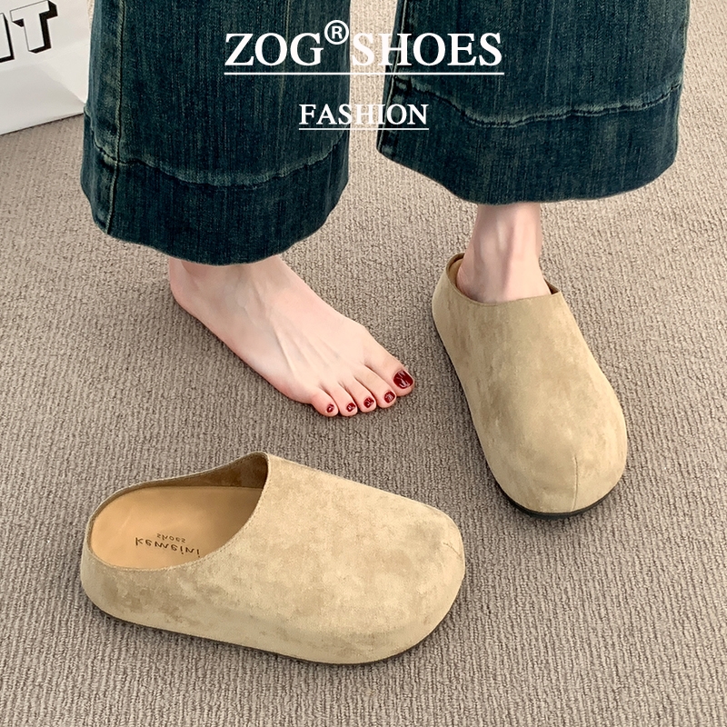 增高厚底勃肯鞋女2025新款包头半拖鞋女春秋季外穿一脚蹬懒人鞋子