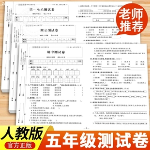 语文数学英语上下册同步同步作文应用题单元 五年级下册试卷测试卷全套人教版 期中期末冲刺卷5年级练习册一课一练知识点综合