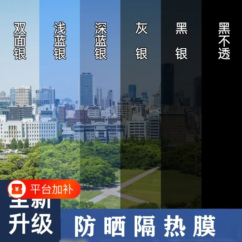 防晒隔热膜窗户玻璃贴纸防窥防走光阳台遮阳单向透视隐私保护贴膜