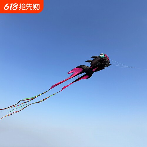 新款软体金鱼风筝立体长尾易飞儿童大人专用成人高端大型抗风工具