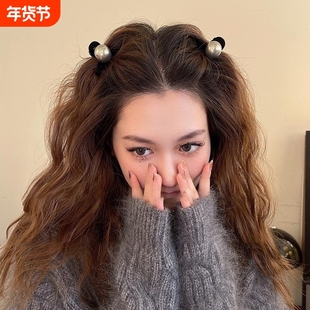 珍珠半扎发发夹头饰刘海小抓夹女2025新款高级感鲨鱼夹公主头卷发