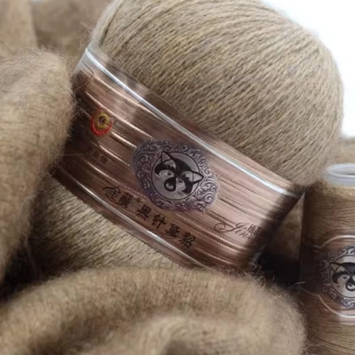 金藏黑针黛貂6+6手编中粗长貂绒编织羊绒毛线正品中细围巾diy毛线