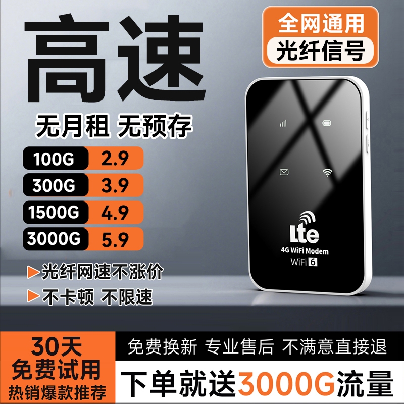 2026新款智能wifi全国通用高速无线wifl流量移动无线网络便携式热点wi-fi6路由器上网卡车载宽带热点免插卡