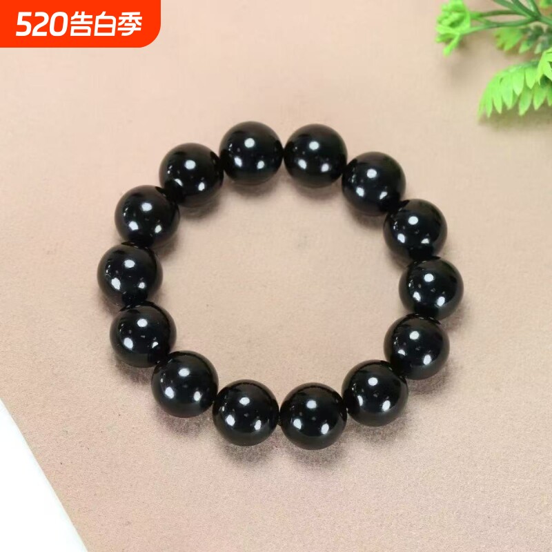 黑曜石手链男女款水晶手串情侣转运饰品单圈新中式古风礼物优质款
