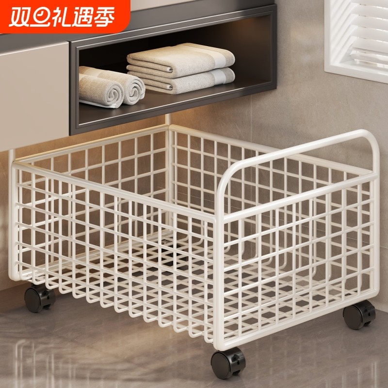 可移动浴室柜下脏衣篮大容量脏衣篓脏衣服收纳筐洗漱台下置物架