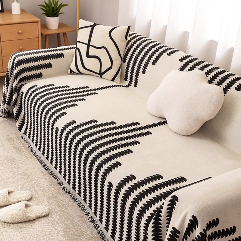 四季通用雪尼尔沙发盖布巾一整张全盖现代简约风防猫抓沙发套罩子